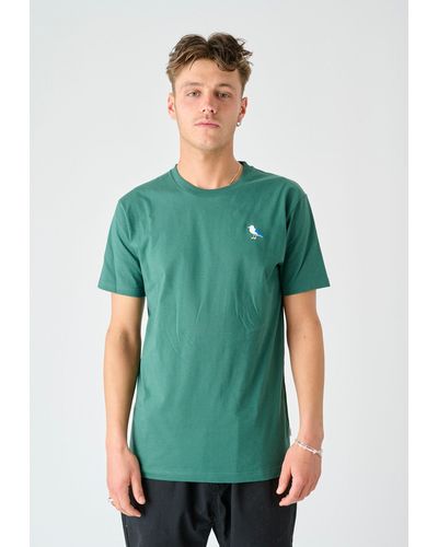 CLEPTOMANICX T-Shirt Embro (1-tlg) mit Gull-Stickerei - Grün