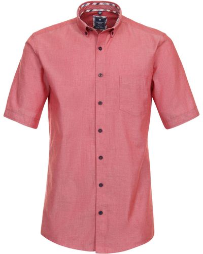 Redmond Kurzarmhemd uni Comfort Fit - Pink