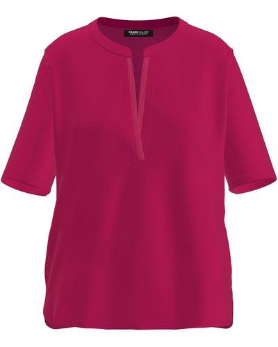 FRANK WALDER Blusenshirt mit geschlitztem Rundhalsausschnitt - Pink