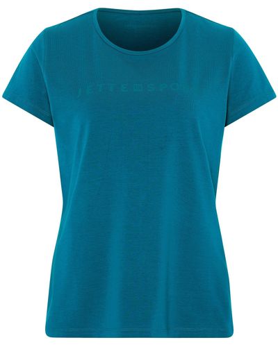 Jette Sport Shirt mit Label-Print - Blau