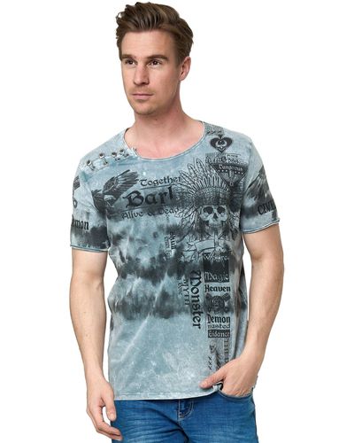 Rusty Neal T-Shirt in lässiger Batik-Optik - Grün