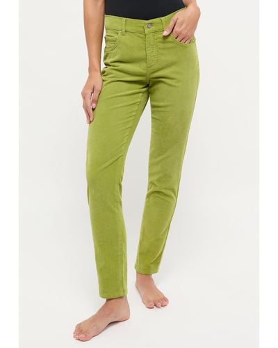 ANGELS Slim-fit- Jeans Skinny in Coloured Cord mit Reißverschluss - Grün