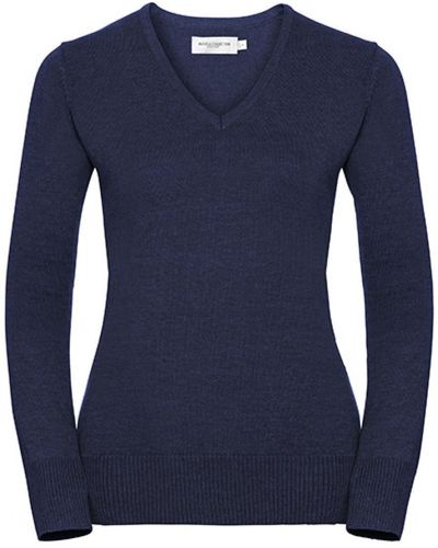 Russell Sweatshirt Ladies ́ V-Neck Knitted Pullover - Blau