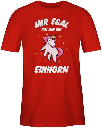 Shirtracer Mir ich bin ein - weiß - Geschenk - Premium - t shirt egal - tshirt einhorn herren - unicorn gifts - funshirt - Rot