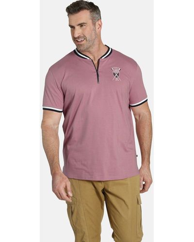 Charles Colby T-Shirt EARL FIGORY stylisch mit Reißverschluss - Pink