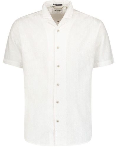 No Excess Kurzarmhemd Shirt Short Sleeve Solid Relief - Weiß