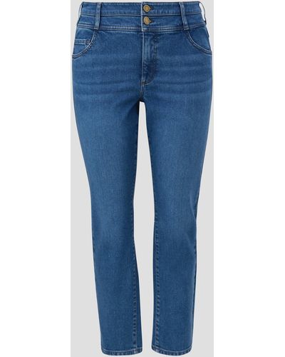 Triangle Stoffhose Jeans / Fit / Mid Rise / Slim Leg Waschung, Logo, Kontrastnähte - Blau