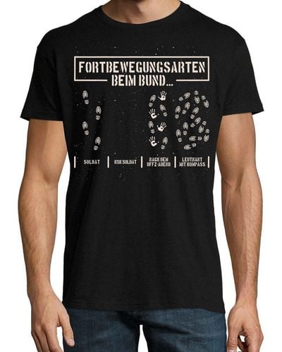 Youth Designz Print- Fortbewegungsarten beim Bund T-Shirt mit lustigen Spruch - Schwarz