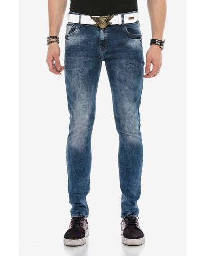 Cipo & Baxx Bequeme Jeans mit optimaler Passform in Slim-Straight Fit - Blau