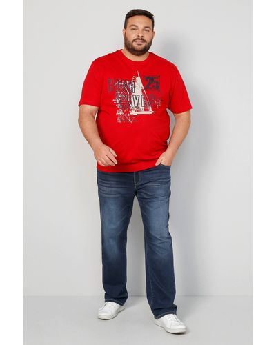 Men Plus T-Shirt Spezialschnitt - Rot