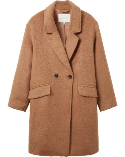 Tom Tailor Wollmantel relaxed coat - Braun