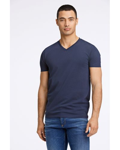 Lindbergh T-Shirt mit V-Ausschnitt - Blau