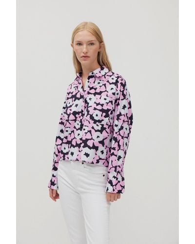 THE FASHION PEOPLE Blusentop Blouse AOP - Weiß