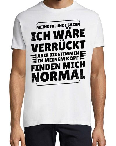 Youth Designz Print- Verrückt Normal T-Shirt mit lustigen Spruch - Weiß