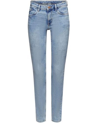 Edc By Esprit Slim-fit-Jeans Mid-Rise-Stretchjeans in schmaler Passform - Blau