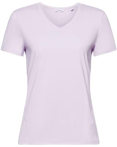 Esprit Sports Active T-Shirt mit V-Ausschnitt (1-tlg) - Lila
