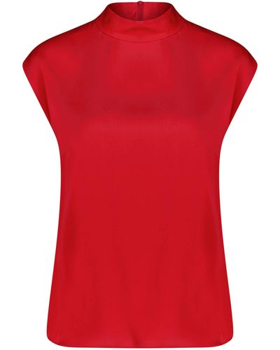 BOSS Klassische Bluse aus Stretch-Seide BILDRIZ (1-tlg) - Rot