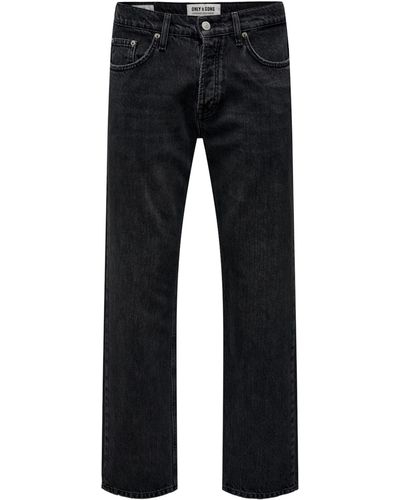 Only & Sons 5-Pocket- Jeans Edge lange Hose (1-tlg) - Schwarz