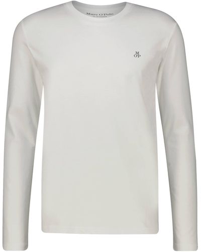 Marc O' Polo T-Shirt Longsleeve aus BIO-Baumwolle Shaped Fit (1-tlg) - Weiß