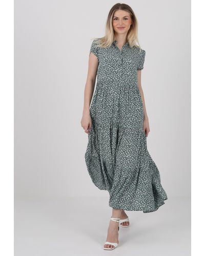 YC Fashion & Style Sommerkleid Sommerliches Viskosekleid mit floralem Muster Alloverdruck - Grau