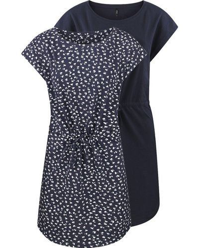 ONLY Sommerkleid Mini Kleid onlMAY /S Dress A-Linie aus 100% Baumwolle - Blau