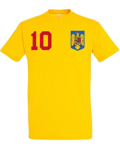 Youth Designz Rumänien T-Shirt Trikot mit trendigem Print - Gelb