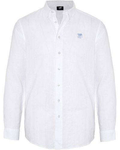 Polo Sylt Langarmhemd mit Label-Stickerei - Weiß