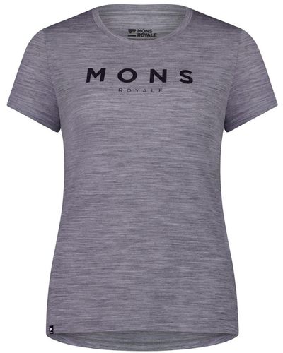 Mons Royale Kurzarmshirt W Icon Tee Print Kurzarm-Shirt - Grau