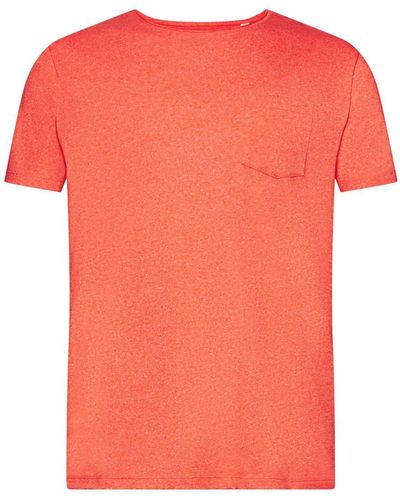 Edc By Esprit Recycelt: meliertes Jersey-T-Shirt (1-tlg) - Pink