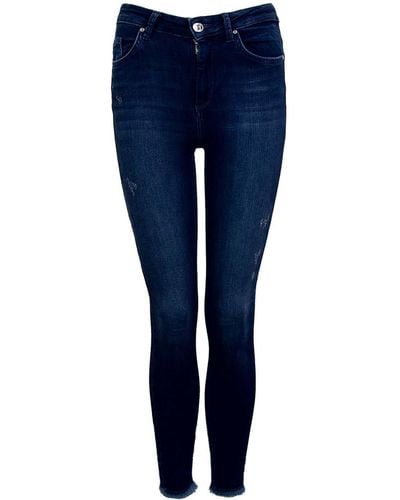 ONLY Slim-fit-Jeans Blush Life Mid Ankle Raw - Blau