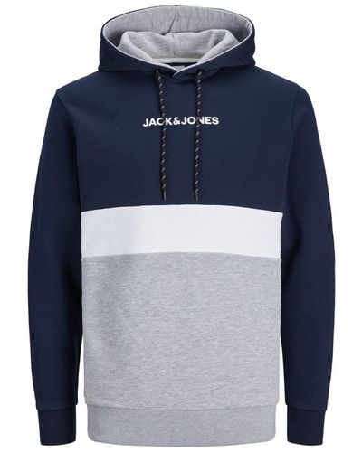 Jack & Jones Kapuzensweatshirt JJEREID BLOCKING SWEAT HOOD NOOS - Blau