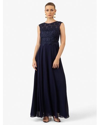 Kraimod Abendkleid aus hochwertigem Polyester Material mit Rundhalsausschnitt - Blau