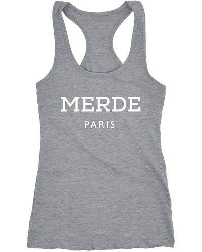 MoonWorks Tanktop Freches Tank-Top Shirt Merde Paris Racerback ® - Grau