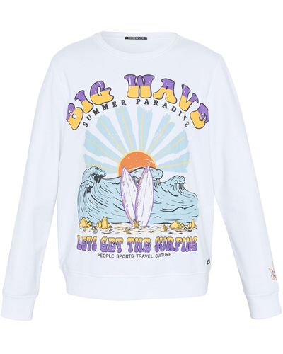 Chiemsee Sweatshirt mit Surf-Motiv und -Schriftzügen 1 - Weiß