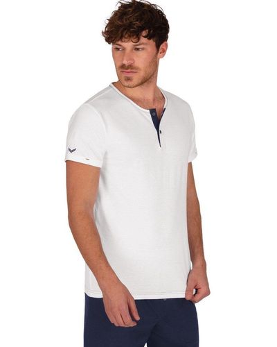 Trigema T-Shirt Knopfleiste aus Biobaumwolle (1-tlg) - Weiß