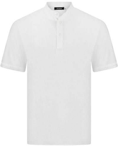 Huber Hemden Poloshirt HU-0201 Pikee-Shirt Stehkragen - Weiß