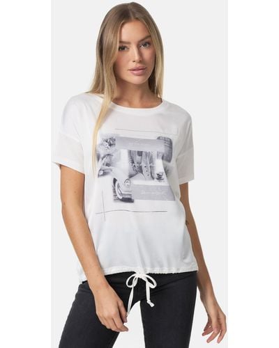 Decay T-Shirt mit eingearbeitetem Kordelzug - Weiß