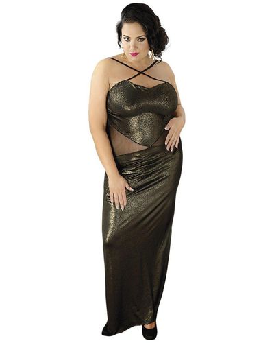 Andalea Partykleid anges goldenes Wetlook-Kleid C/4001 - Mehrfarbig