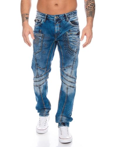 Cipo & Baxx Slim-fit-Jeans Jeans Hose mit stylischem Nahtdesign Jeanshose - Blau