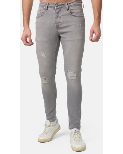 Tazzio Skinny-fit-Jeans 17514 im Destroyed-Look - Grau