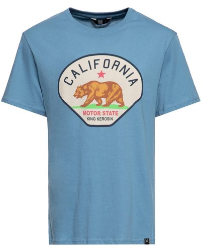 King Kerosin Print-Shirt California Motor State (1-tlg) mit kalifornischem Logo - Blau