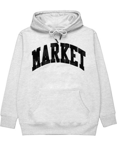 Market Sweatshirt Chess Club Applique Fleece Hoody - Weiß