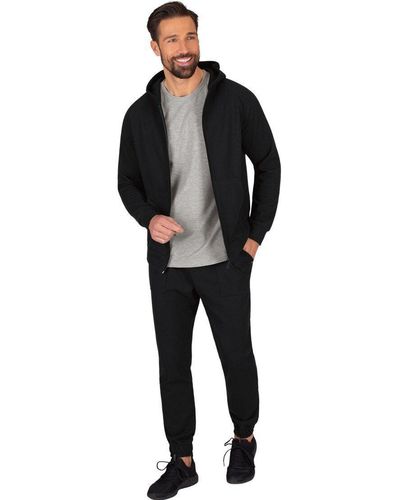 Trigema Sweater Bequemer Freizeitanzug mit Kapuzenshirt - Schwarz