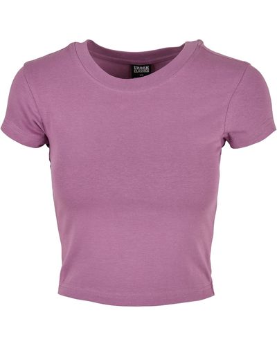 Urban Classics T-Shirt Ladies Stretch Jersey Cropped - Lila