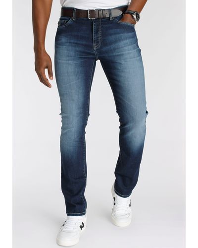 Delmao Stretch-Jeans "Reed" mit schöner Innenverarbeitung - Blau