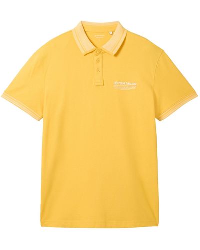 Tom Tailor Poloshirt Kurzarmshirt (1-tlg) - Gelb