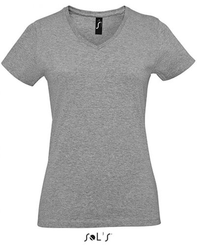 Sol's Imperial -Neck Women T-Shirt - V-Ausschnitt - Grau