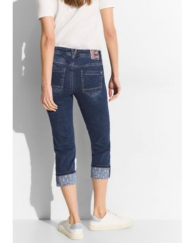 Cecil 7/8-Jeans softer Materialmix - Blau