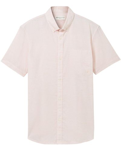 Tom Tailor Kurzarmhemd striped slubyarn shirt - Pink