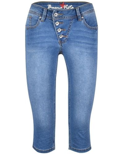 Buena Vista Stretch-Jeans MALIBU CAPRI mid stone 2303 B5232 102.9416 - Blau